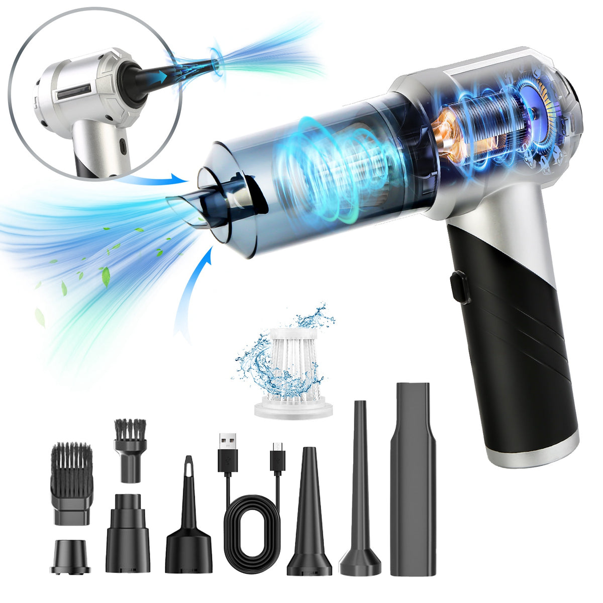 1Pc Cordless Car Vacuum Cleaner Portable Handheld Vacuum With 20000PA…