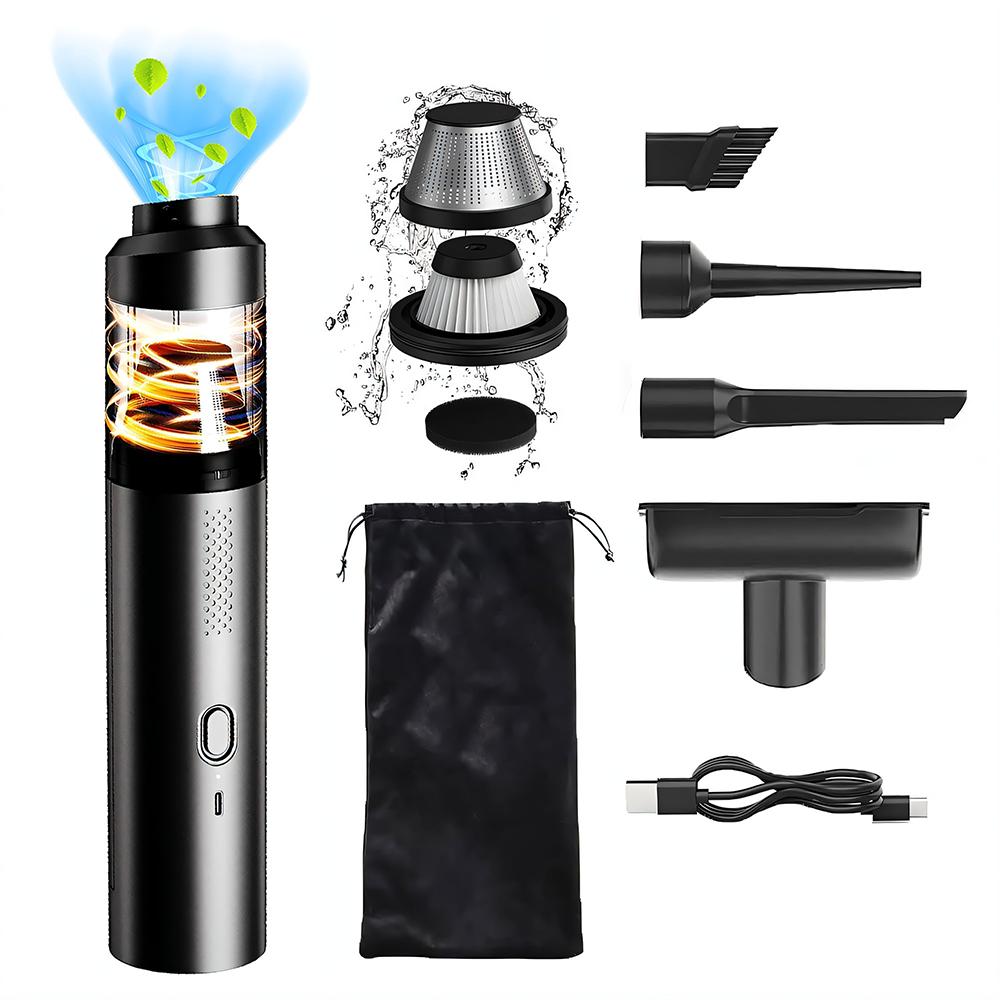 Brushless Car Vacuum Cleaner, 15000Pa, Cordless, 2 Speeds, Type-C Fast…