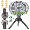 1Pc 10400mah Portable Camping Fan With LED Light Rechargeable Tripod Tent…
