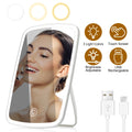 1Pc 5.98x8.62in Lighted Makeup Mirror Vanity Desk Mirror Small LED Mirror…