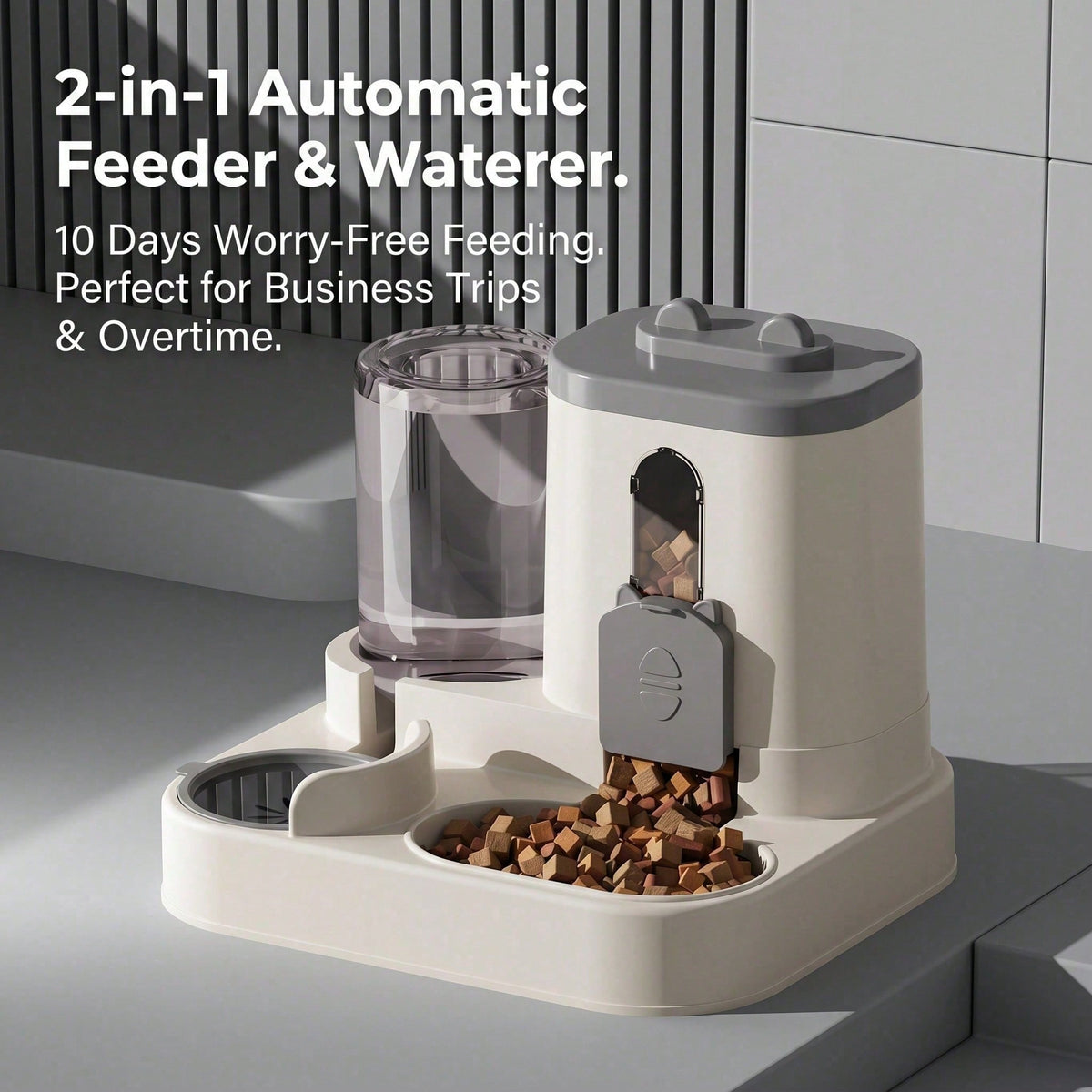 4 Colors Gravity Pet Feeder Water Dispenser Cute Cat Shaped Automatic Food…