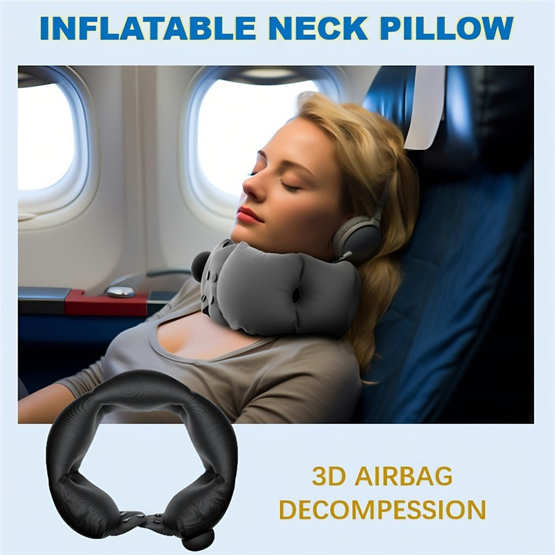 Inflatable Neck Pillow With Adjustable Firmness, Made Of Soft Skin-Friendly…
