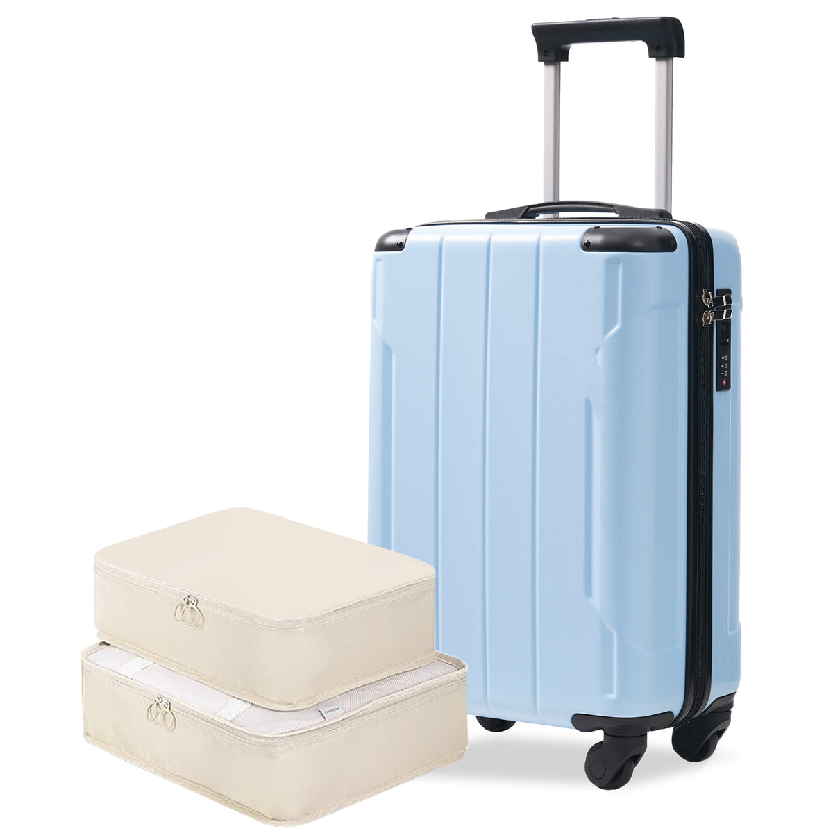 20-Inch Hardshell Carry-On Luggage, Lightweight Durable ABS Suitcase With…
