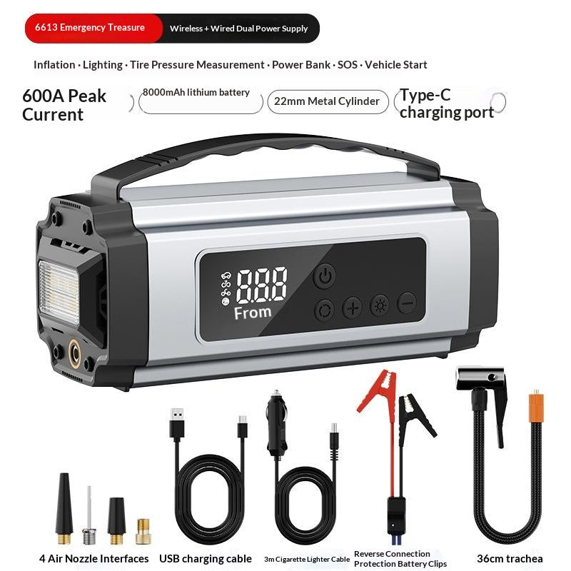 3-in-1 Jump Starter & Tire Inflator (8000mAh)