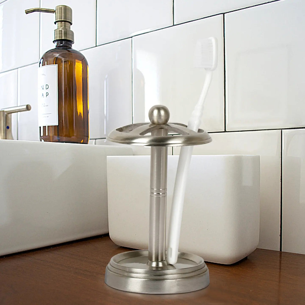 Stainless Steel Toothbrush Holder Compact Multi-Slot Holder For…